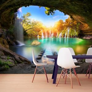 Karo-art Zelfklevend fotobehang - Turquoise meer , Premium Print