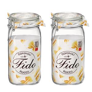 Bormioli Set van 5x stuks voorraadpot/weckpot 1500 ml glas met metalen beugelsluiting -