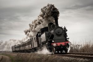 Karo-art Fotobehang - Oude Stoomlocomotief, 11 maten, verwen je muur, inclusief behanglijm