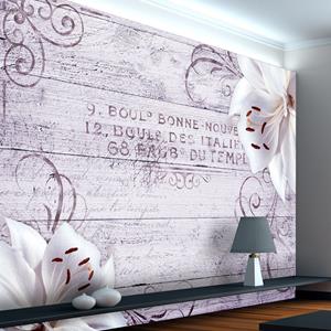 Karo-art Zelfklevend fotobehang - Franse lelies, grijs/paars 8 maten, premium print