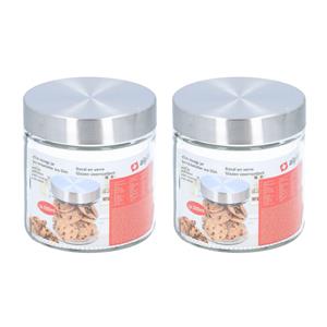 12x stuks glazen luxe voorraadpotten/voorraadbussen 500 ml -