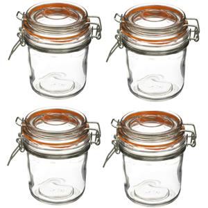 Secret de Gourmet Set van 24x weckpotjes/voorraadpotjes 0,33L glas met beugelsluiting -