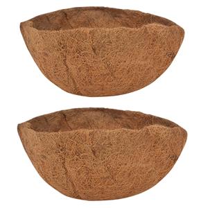 Esschert Design 2x stuks voorgevormde inlegvellen kokos voor hanging basket 35 cm - kokosinleggers -