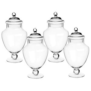 Secret de Gourmet 4x stuks snoeppotten/voorraadpotten 2,1L glas met deksel -