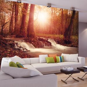 Karo-art Zelfklevend fotobehang - Dromen van de Herfst in een bos , Premium Print