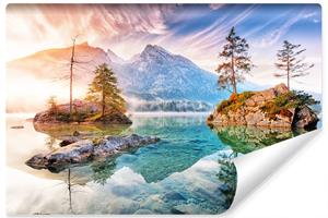 Karo-art Fotobehang - Meer Hindersee, Bavaria, Duitsland, premium print, inclusief behanglijm