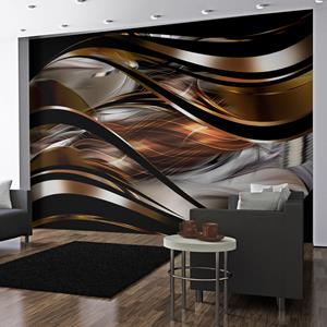 Karo-art Zelfklevend fotobehang - Amberkleurige storm, 8 maten, premium print