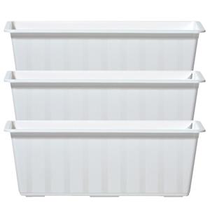 Prosperplast 3x Witte kunststof Agro plantenbakken/bloembakken cm -