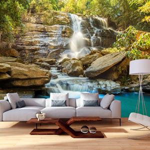Karo-art Zelfklevend fotobehang - Waterval in Chiang Mai, Thailand , Premium Print