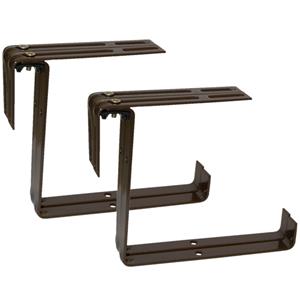 Geli Set van 4 verstelbare metalen balkonbeugels voor een railing t/m 14 cm in de kleur bruin -