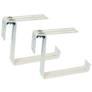 Geli Set van 4 verstelbare metalen balkonbeugels voor een railing t/m 14 cm in de kleur wit -