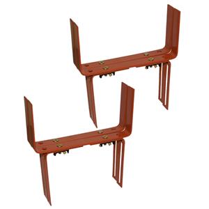 Geli Set van 6 verstelbare metalen balkon/muurbeugels 12 t/m 23,5 cm in de kleur terracotta -