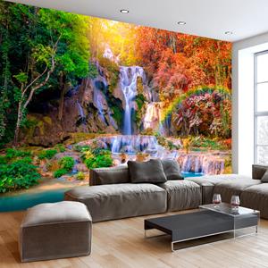 Karo-art Zelfklevend fotobehang - Tat Kuang Si watervallen , Premium Print