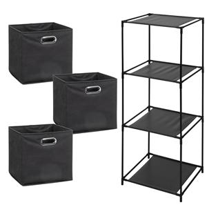 Storage Solutions Opbergrek 3-laags Smartrack - 3x mandjes polyester - donker grijs - x cm -