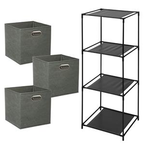 Storage Solutions Opbergrek 3-laags Smartrack - 3x mandjes polyester - grijsgroen - x cm -