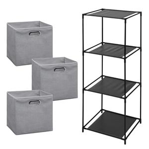 Storage Solutions Opbergrek 3-laags Smartrack - 3x mandjes polyester - licht grijs - x cm -