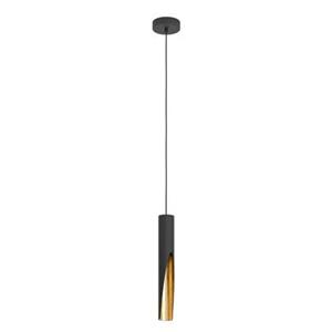 Eglo - 900872 Hängeleuchte barbotto Stahl schwarz, gold GU10 1X4,5W H:110cm Ø6cm