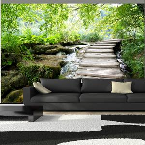 Karo-art Zelfklevend fotobehang - Bospad, 8 maten, premium print
