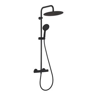 Adema Sparkle 2.0 regendoucheset met thermostaat hoofddouche 30cm handdouche 3 standen zwart 110cm SW773199