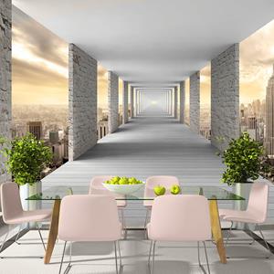 Karo-art Zelfklevend fotobehang - Tunnel over de stad, premium kwaliteit fotobehang