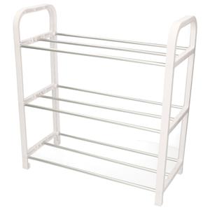 Schoenenrek/schoenenstandaard wit metaal/kunststof 3-laags x 19 x cm -