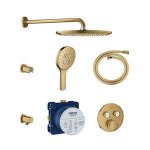 Grohe Grohtherm SmartControl Regendoucheset inbouw - hoofddouche 31cm - handdouche rond - wandarm - slang 125cm - geborsteld cool sunrise sw98824/sw98873/sw98897/sw98905/sw105953/sw354643/