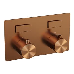 Brauer Copper Edition 2-weg inbouwthermostaat met drukknoppen koper geborsteld PVD