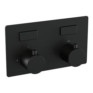 Brauer Black Edition 2-weg inbouwthermostaat met drukknoppen zwart mat