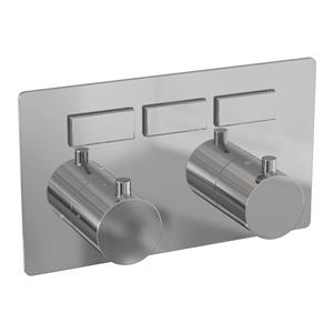 Brauer Chrome Edition 3-weg inbouwthermostaat met drukknoppen chroom