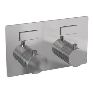 Brauer Chrome Carving 2-weg inbouwthermostaat met drukknoppen chroom