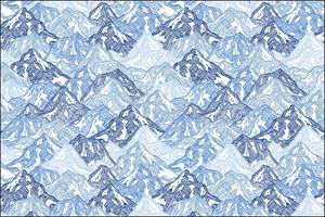 Karo-art Fotobehang - Patroon van bergen, blauw, mooie lichte kleuren, 11 maten, incl behanglijm