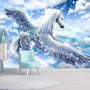 Karo-art Fotobehang - Pegasus ( Blauw ), premium print vliesbehang