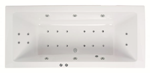Lambini Designs Cube bubbelbad 180x80cm elektronisch 6+4+2 hydrojets en 12 aerojets chroom