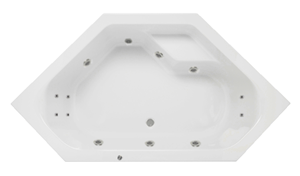 Lambini Designs Venetië bubbelbad 145x145cm elektronisch 6+4+2 hydrojets chroom
