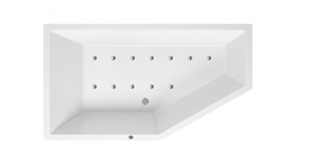 Lambini Designs Florence bubbelbad 160x90cm elektronisch links 12 aerojets chroom