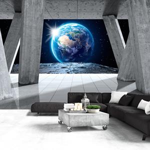 Karo-art Zelfklevend fotobehang - Uitzicht van de maan , Premium Print