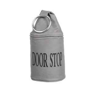 2x Canvas deurstopper grijs met ring 28 cm -