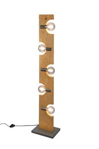 Trio Lighting Stehleuchte Tailor aus hellem Holz, fünfflammig