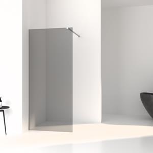 Boss & Wessing Inloopdouche  Slim Rookglas Anti-Kalk Coating Mat Geborsteld Staal Profiel (alle maten)