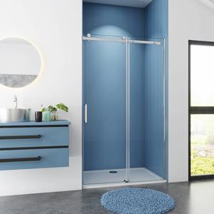 Sanexo Douchedeur Lotus Nisdeur 130X195 Schuifdeur 8Mm Helder Glas Antikalk Chroom