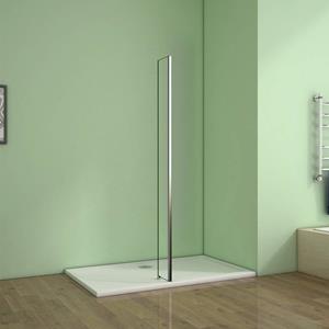 Sanexo Zijwand Blossom Vast Hoekprofiel 25X200 8Mm Helder Glas Antikalk Chroom