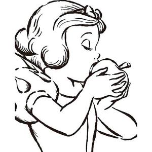 Komar Poster Snow White Apple Bite - white Hoogte: 50 cm