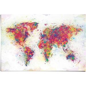 Poster Wereldkaart kleurenmix