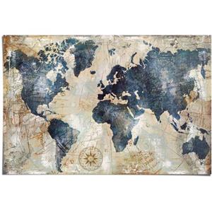 Poster Wereldkaart vintage - continenten - landkaart