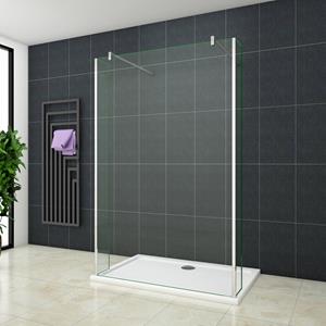 Sanexo Inloopdouche Vrijstaand Met Zijwanden Blossom 100X200 8Mm Helder Glas Antikalk Chroom