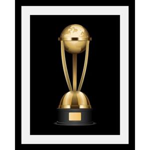 Queence Wanddecoratie Wereldbol in 3 maten, ingelijst