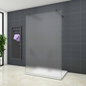 Sanexo Inloopdouche Vrijstaand White Dahlia 90X200 10Mm Gesatineerd Glas Antikalk Mat Zwart