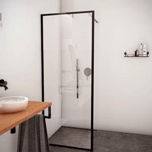 Boss & wessing Inloopdouche  Recta 60x200 cm Mat Zwart Profiel Rondom