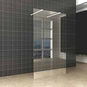 Boss & Wessing BWS Vrijstaande Inloopdouche Pro Line Helder Glas met Twee Stabilisatiestangen Mat Wit (13 varianten)