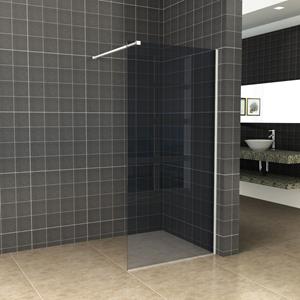 Boss & Wessing BWS Inloopdouche Pro Line Rookglas 110x200 Nano Coating Mat Wit Profiel en Stabilisatiestang